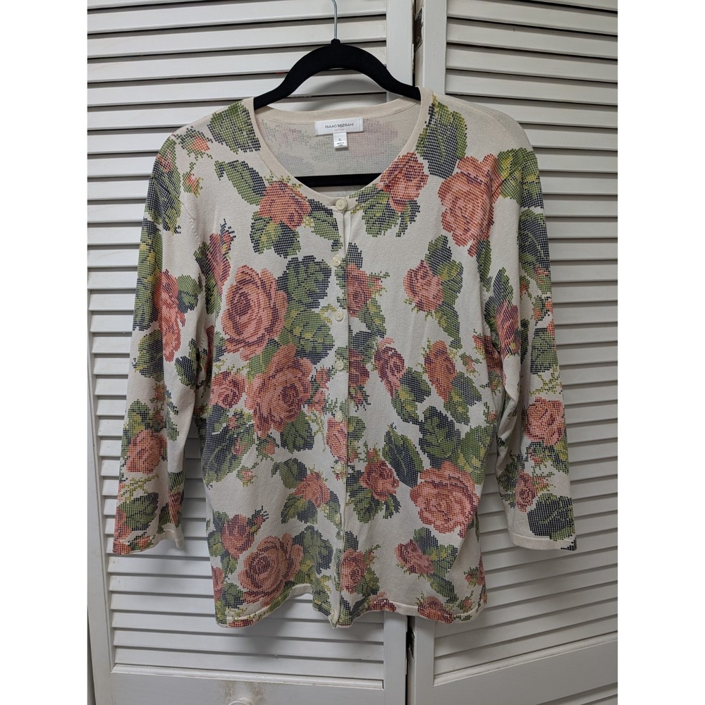 Isaac mizrahi Rose cardigan xl